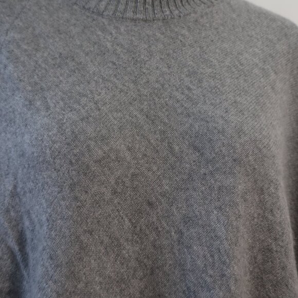 Womens Minnie Rose Grey Ruffled Trim Pure Cashmere Turtleneck Poncho Sweater O/S - Picture 6 of 11